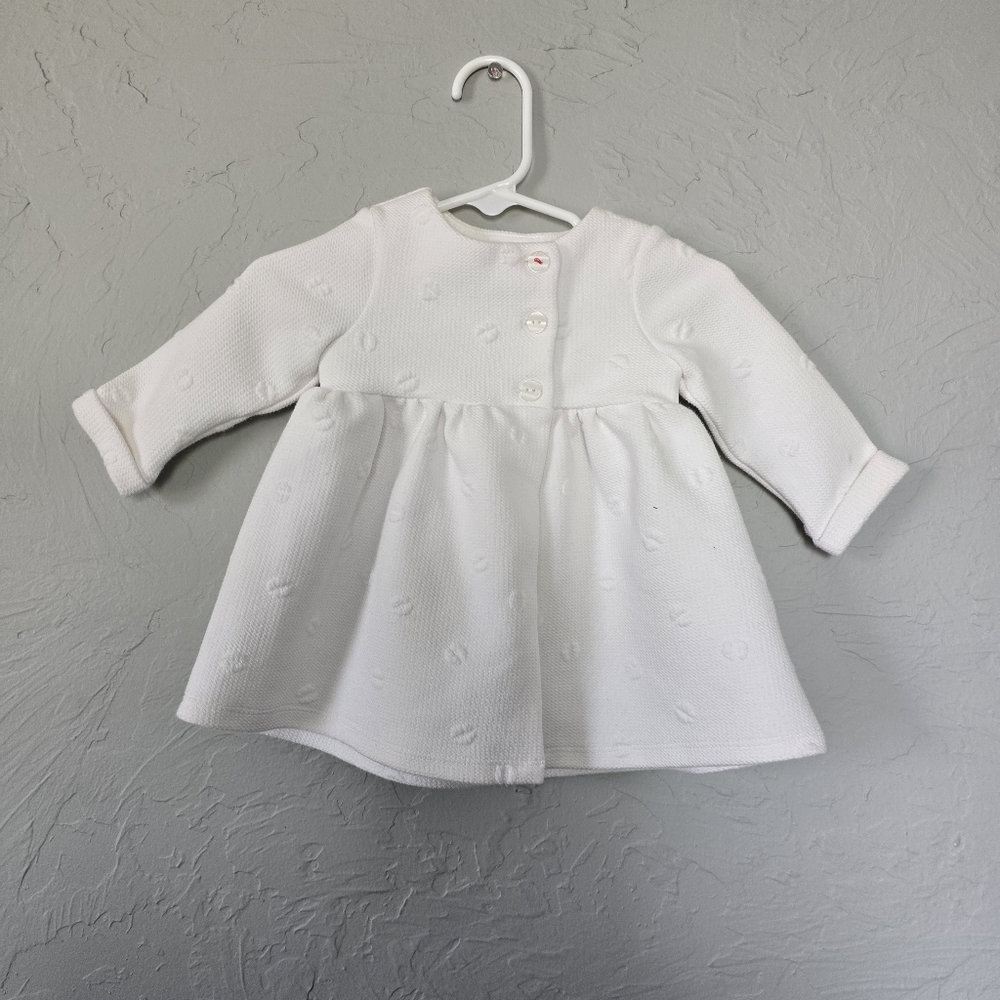 Beautiful paris france baby girl dress 3m white